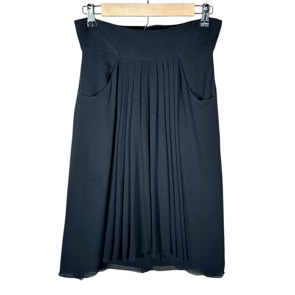 CHANEL BOUTIQUE Vintage Pleated Silk Crepe Layered Skirt in black - Picture 1 of 10